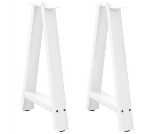 Patas de mesa de centro forma A 2uds acero blanco 50x(72-73) cm