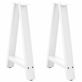 Patas de mesa de centro forma A 2uds acero blanco 60x(72-73) cm