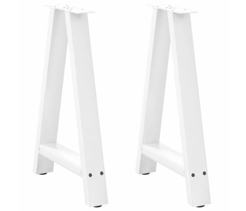 Patas de mesa de centro forma A 2uds acero blanco 60x(72-73) cm