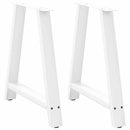 Patas de mesa de centro forma A 2uds acero blanco 70x(72-73) cm