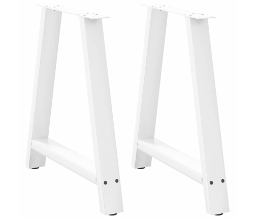 Patas de mesa de centro forma A 2uds acero blanco 70x(72-73) cm