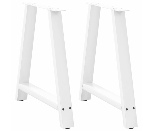 Patas de mesa de centro forma A 2uds acero blanco 80x(72-73) cm