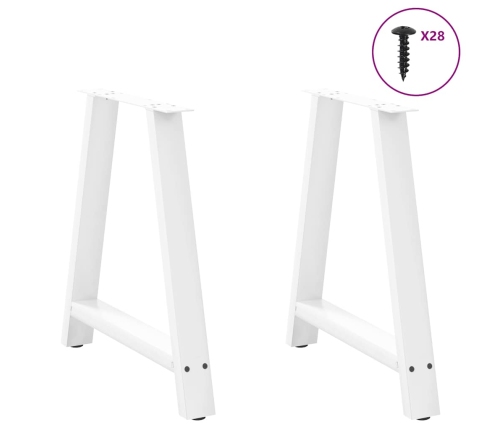 Patas de mesa de centro forma A 2uds acero blanco 80x(72-73) cm