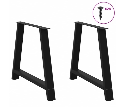 Patas de mesa de centro forma A 2uds acero negro 90x(72-73) cm