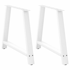 Patas de mesa de centro forma A 2uds acero blanco 100x(72-73)cm