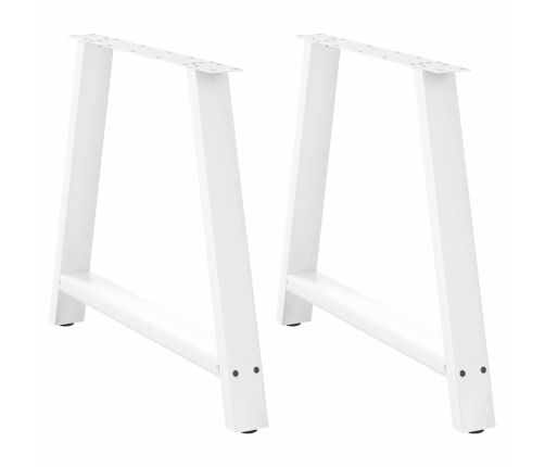 Patas de mesa de centro forma A 2uds acero blanco 100x(72-73)cm