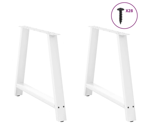 Patas de mesa de centro forma A 2uds acero blanco 100x(72-73)cm