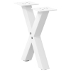 Patas de mesa de centro forma X 2uds acero blanco 30x(30-31) cm