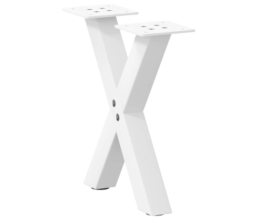 Patas de mesa de centro forma X 2uds acero blanco 30x(30-31) cm