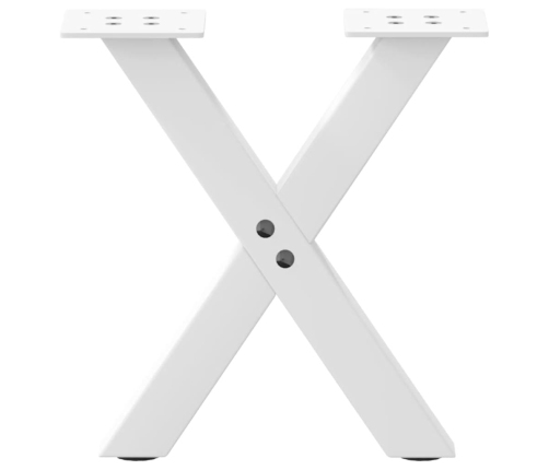 Patas de mesa de centro forma X 2uds acero blanco 30x(30-31) cm