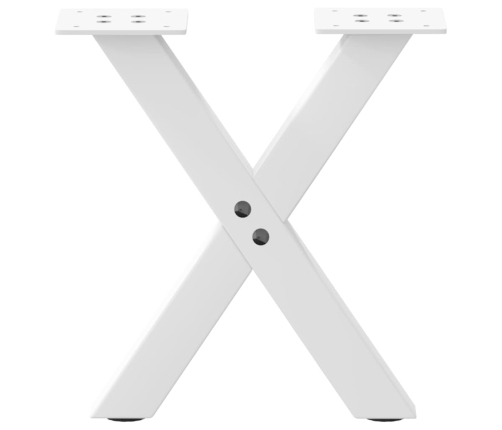 Patas de mesa de centro forma X 2uds acero blanco 37x(30-31) cm