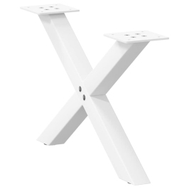 Patas de mesa de centro forma X 2uds acero blanco 50x(30-31) cm