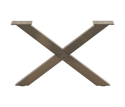 Patas de mesa centro forma X 2uds acero natural 50x(30-31) cm