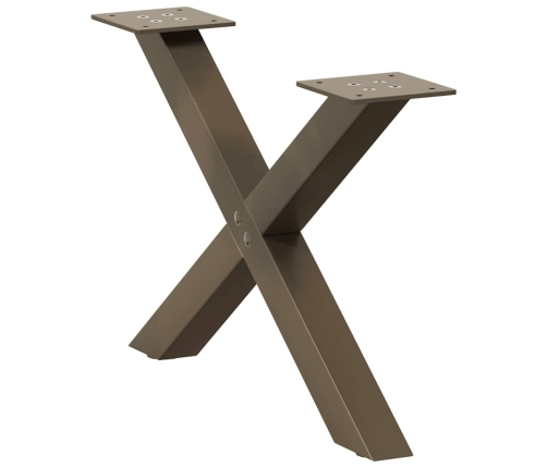 Patas de mesa centro forma X 2uds acero natural 50x(30-31) cm