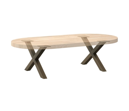 Patas de mesa centro forma X 2uds acero natural 50x(30-31) cm