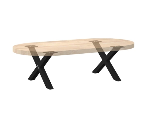 Patas de mesa de centro forma X 2uds acero negro 60x(30-31) cm