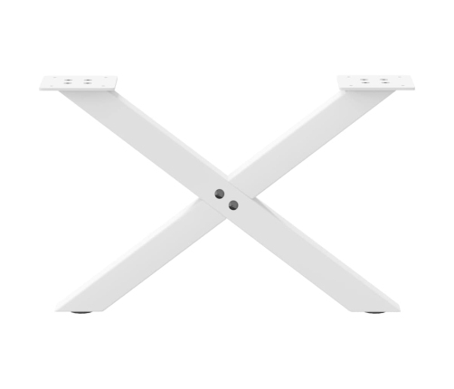 Patas de mesa de centro forma X 2uds acero blanco 60x(30-31) cm