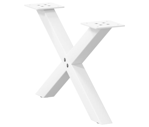 Patas de mesa de centro forma X 2uds acero blanco 60x(30-31) cm