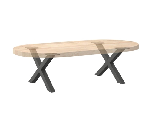 Patas de mesa centro forma X 2uds acero antracita 60x(30-31) cm