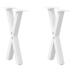 Patas de mesa de centro forma X 2uds acero blanco 28x(42-43) cm