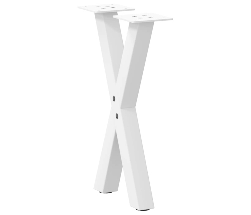 Patas de mesa de centro forma X 2uds acero blanco 28x(42-43) cm