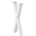 Patas de mesa de centro forma X 2uds acero blanco 28x(42-43) cm