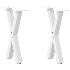 Patas de mesa de centro forma X 2uds acero blanco 38x(42-43) cm