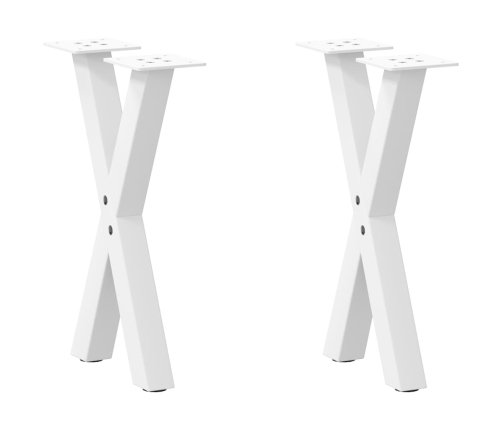 Patas de mesa de centro forma X 2uds acero blanco 38x(42-43) cm