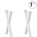 Patas de mesa de centro forma X 2uds acero blanco 38x(42-43) cm