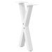 Patas de mesa de centro forma X 2uds acero blanco 38x(42-43) cm