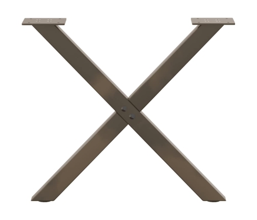 Patas de mesa centro forma X 2uds acero natural 50x(42-43) cm
