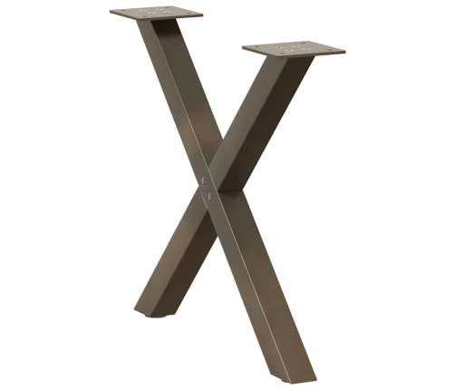 Patas de mesa centro forma X 2uds acero natural 60x(42-43) cm