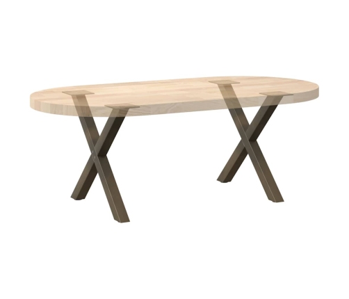 Patas de mesa centro forma X 2uds acero natural 60x(42-43) cm