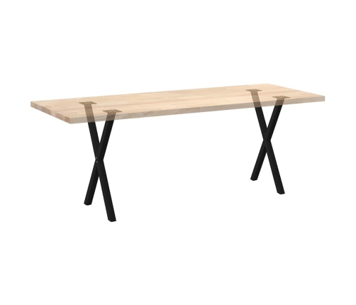 Patas para mesa comedor forma X 2uds acero negro 50x(72-73) cm