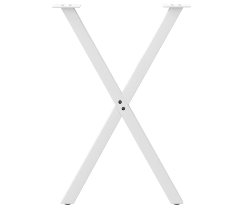 Patas para mesa comedor forma X 2uds acero blanco 50x(72-73) cm