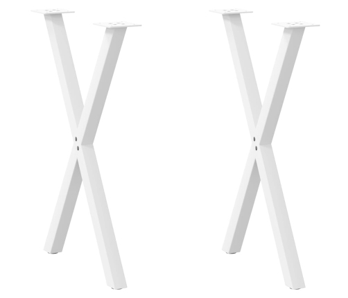 Patas para mesa comedor forma X 2uds acero blanco 57x(72-73) cm