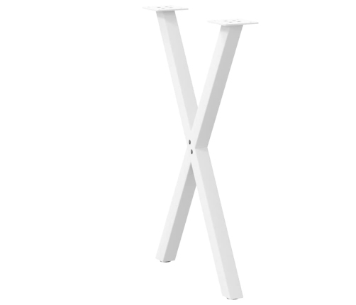 Patas para mesa comedor forma X 2uds acero blanco 57x(72-73) cm