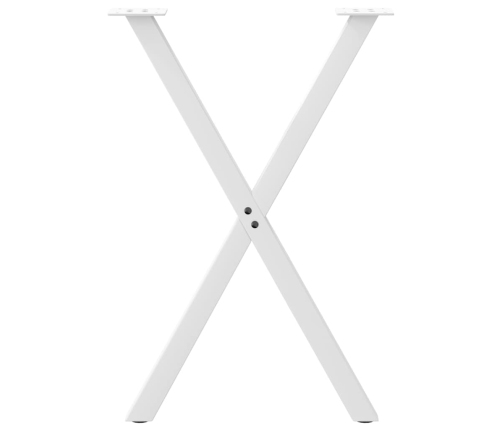 Patas para mesa comedor forma X 2uds acero blanco 57x(72-73) cm