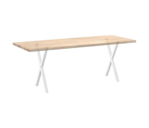 Patas para mesa comedor forma X 2uds acero blanco 57x(72-73) cm