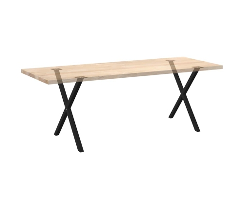 Patas para mesa de comedor en forma de X 2 uds acero negro