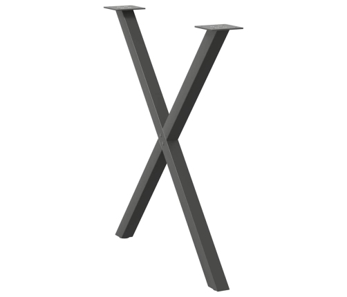 Patas para mesa de comedor en forma de X 2 uds antracita acero