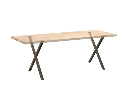 Patas para mesa comedor forma X 2uds acero natural 80x(72-73)cm