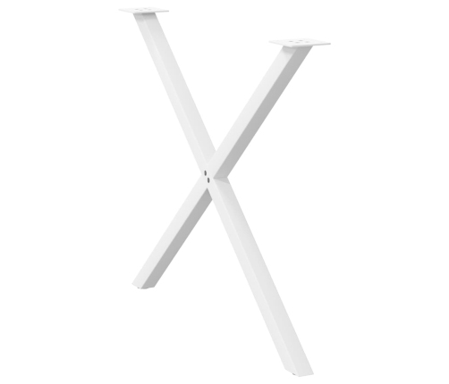 Patas para mesa de comedor en forma de X 2 uds acero blanco