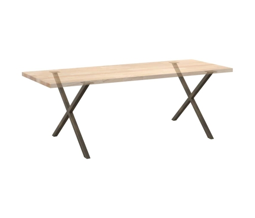 Patas para mesa comedor forma X 2uds acero natural 90x(72-73)cm