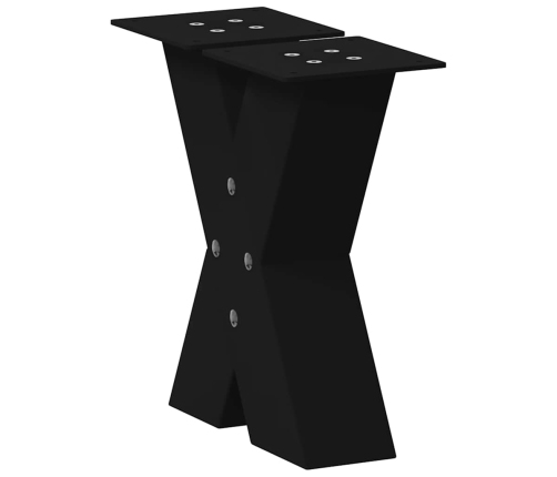 Patas de mesa de centro forma X 2uds acero negro 30x(30-31) cm