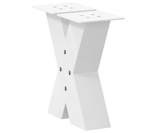 Patas de mesa de centro forma X 2uds acero blanco 30x(30-31) cm