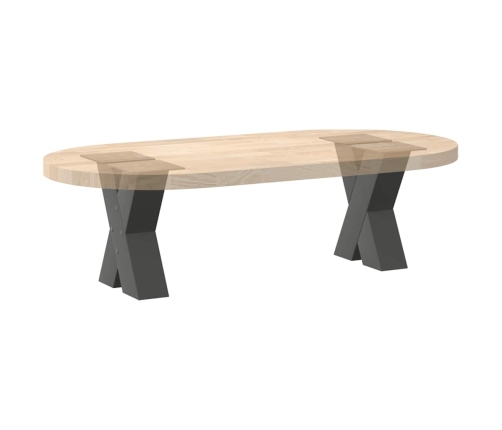 Patas de mesa centro forma X 2uds acero antracita 30x(30-31) cm