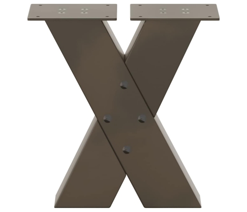 Patas de mesa centro forma X 2uds acero natural 30x(30-31) cm