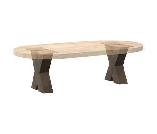 Patas de mesa centro forma X 2uds acero natural 30x(30-31) cm