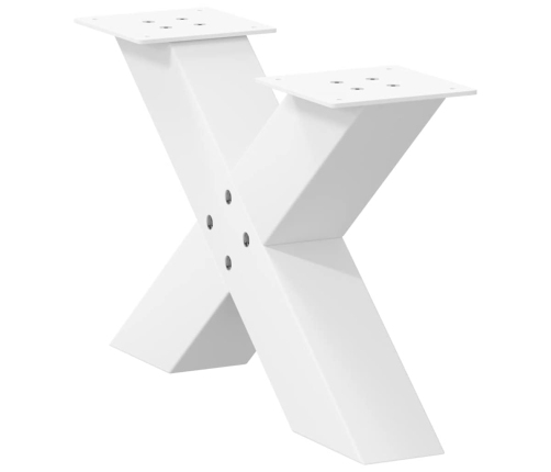 Patas de mesa de centro forma X 2uds acero blanco 50x(30-31) cm